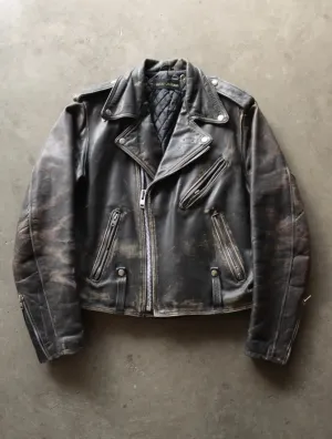 1970S HARLEY DISTRESSED LEATHER BIKER JACKET
