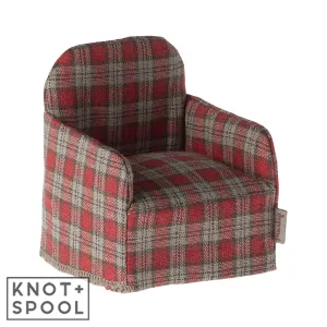 2024 Maileg Red Checkered Mouse Chair