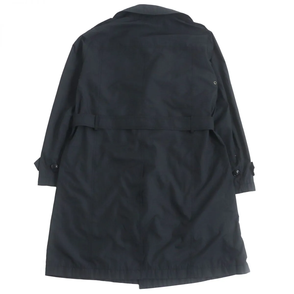 Armani Collezioni Logo Button Trench Coat Black