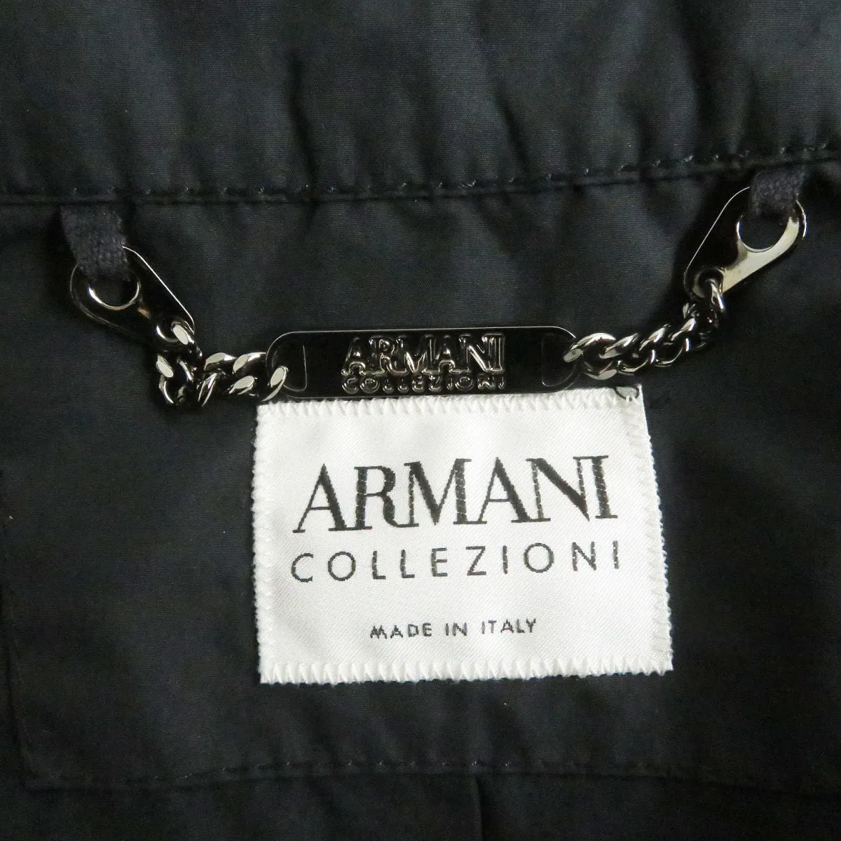Armani Collezioni Logo Button Trench Coat Black