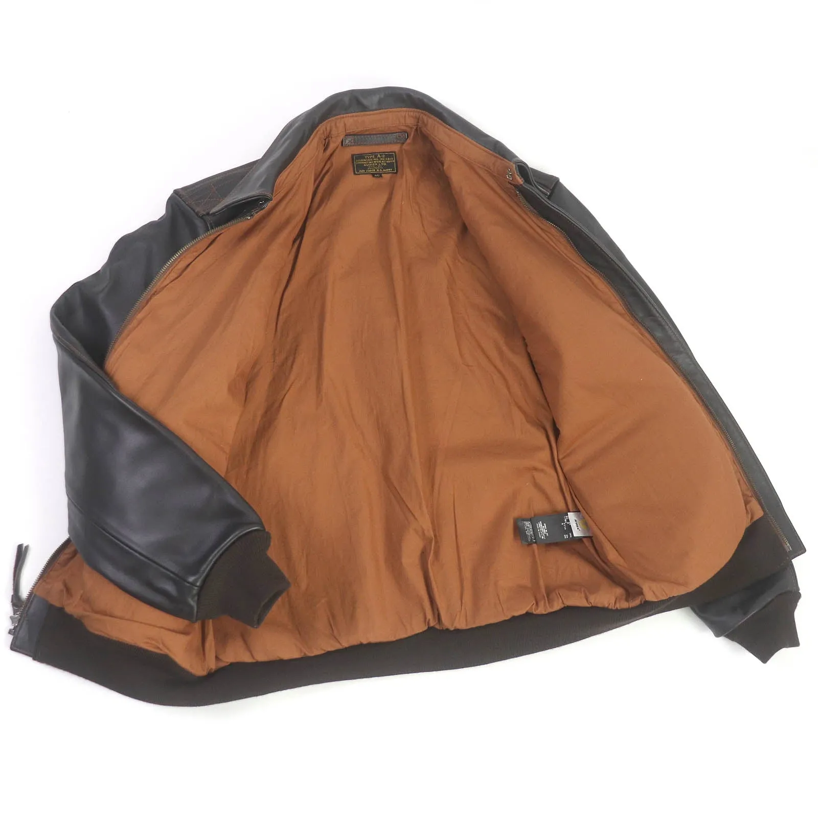 AVIREX A-2 Horse Leather Jacket Dark Brown