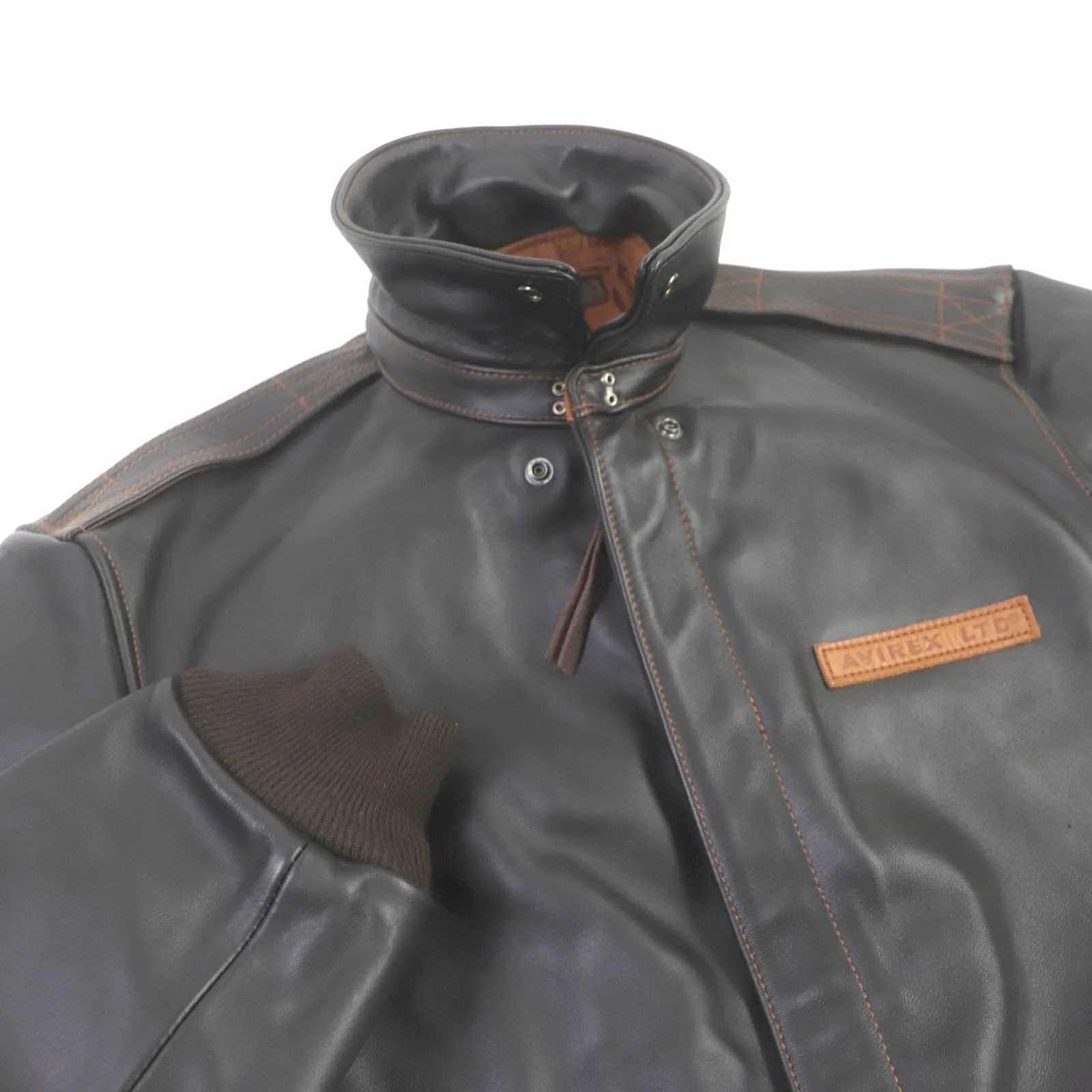 AVIREX A-2 Horse Leather Jacket Dark Brown