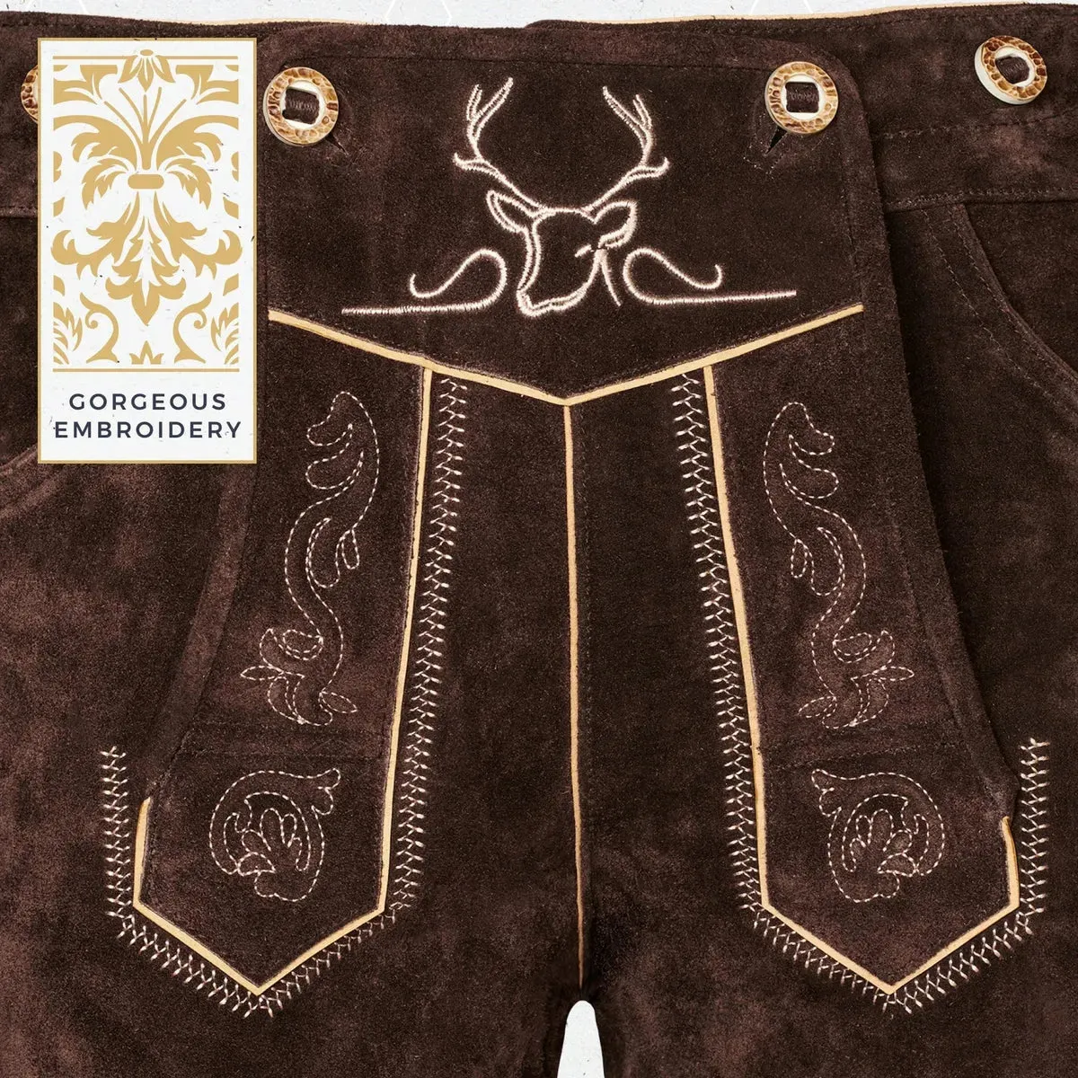 Bavarian Lederhosen Men Kneebound Chocolate