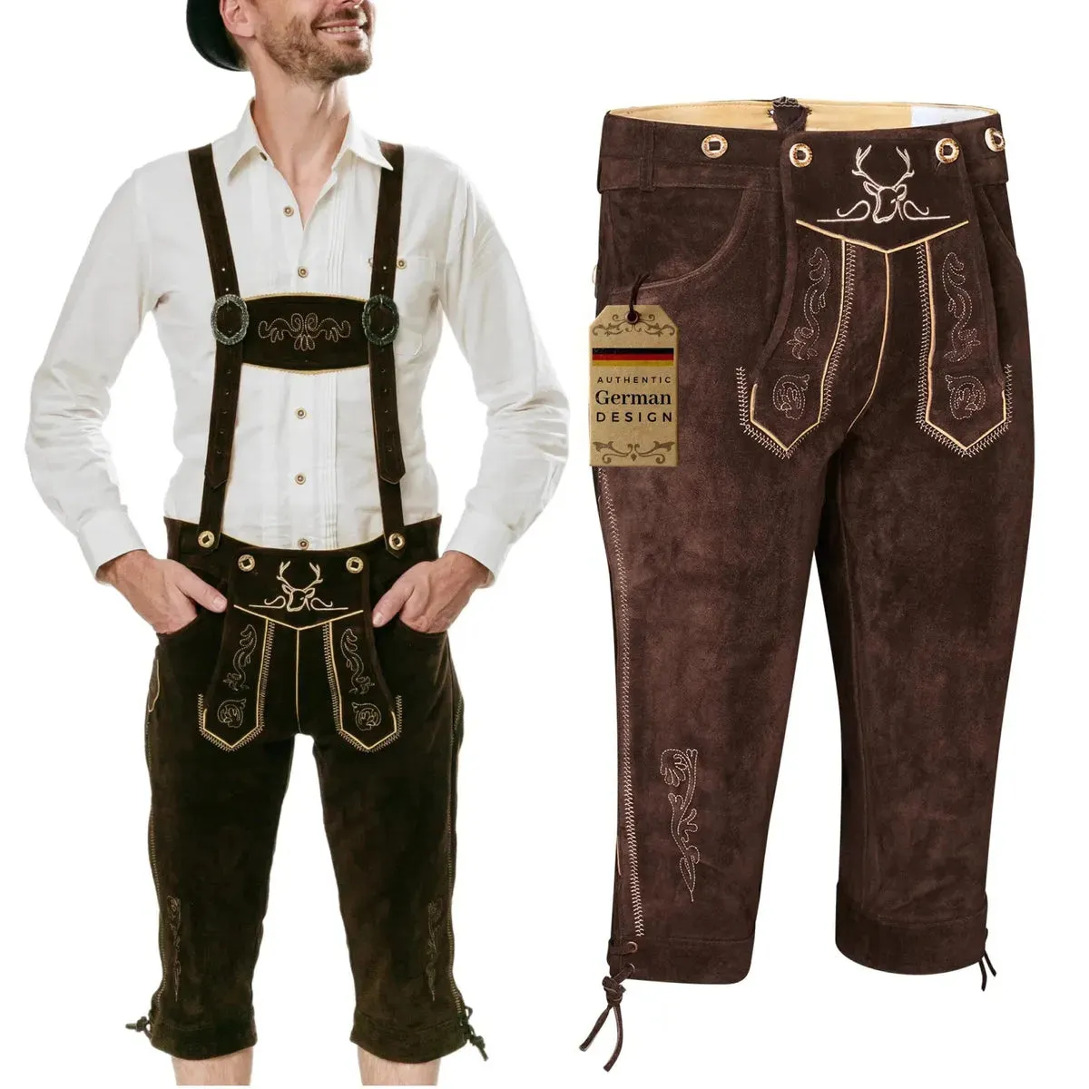 Bavarian Lederhosen Men Kneebound Chocolate