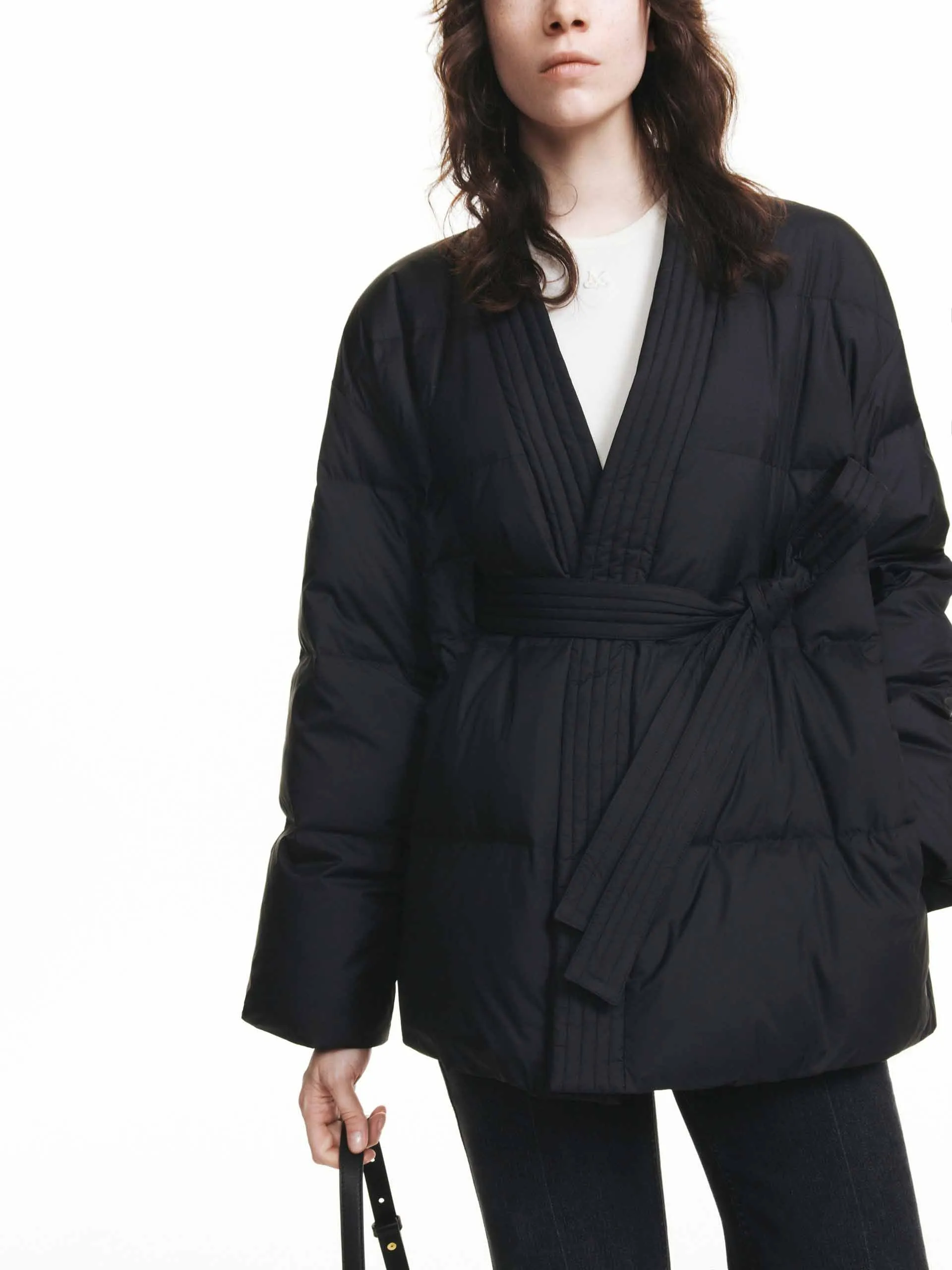 Belted Quilted Down jacket