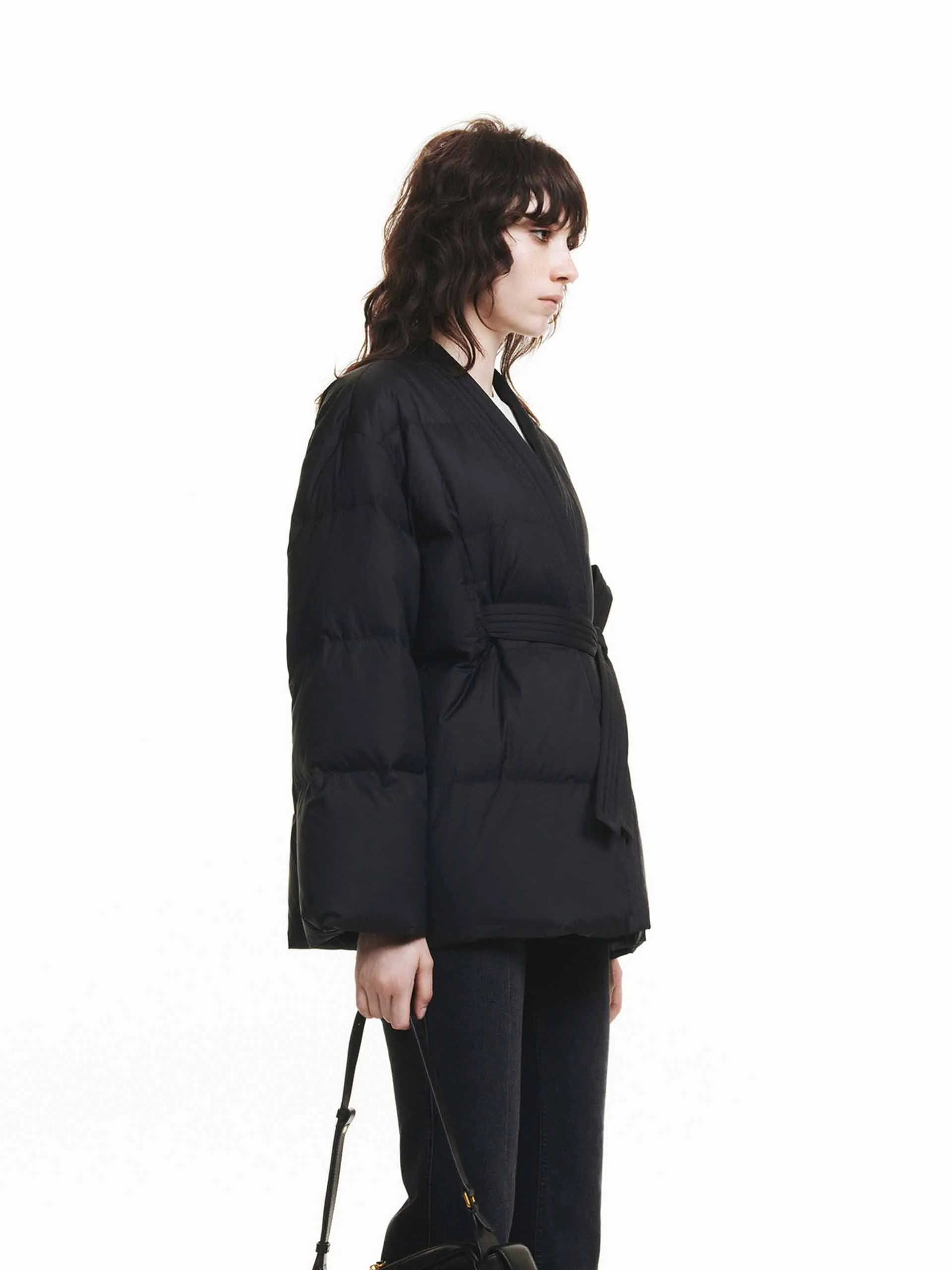 Belted Quilted Down jacket