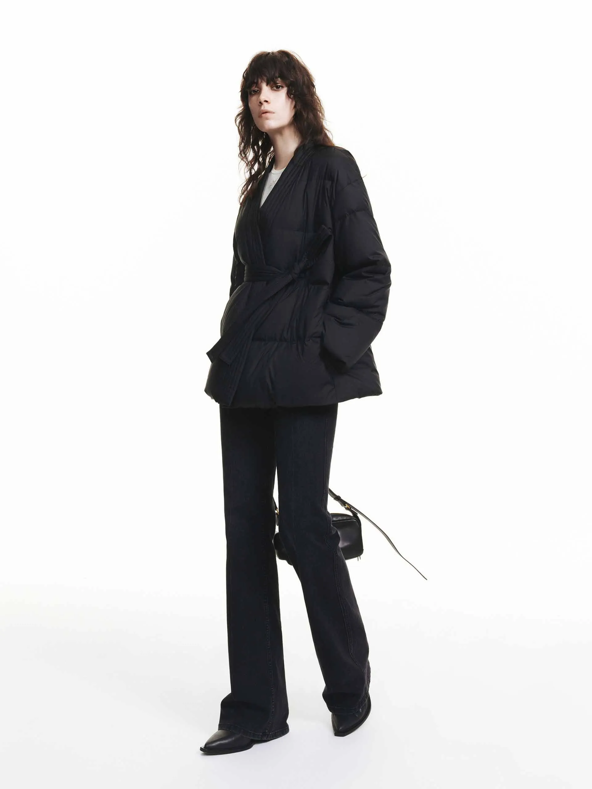 Belted Quilted Down jacket