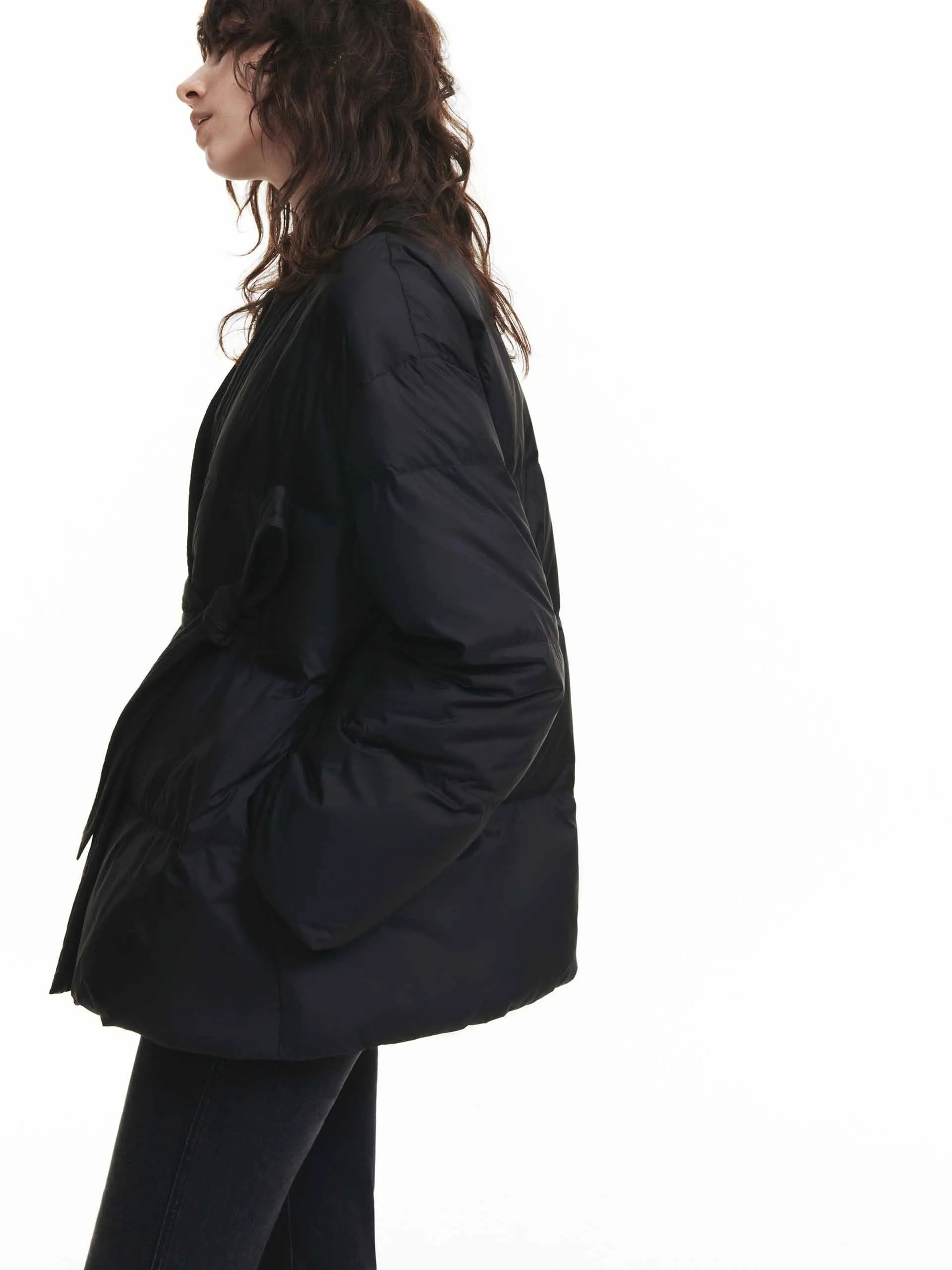 Belted Quilted Down jacket