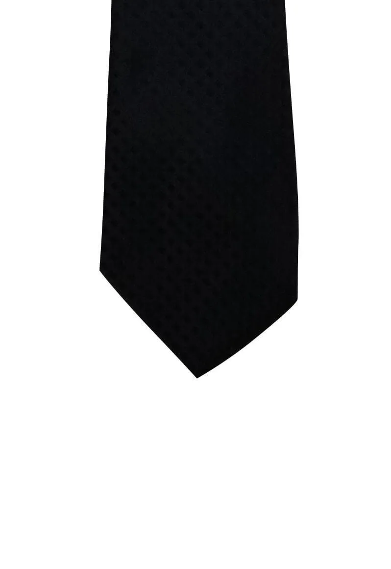 Black Black Checkered Traditional Tie