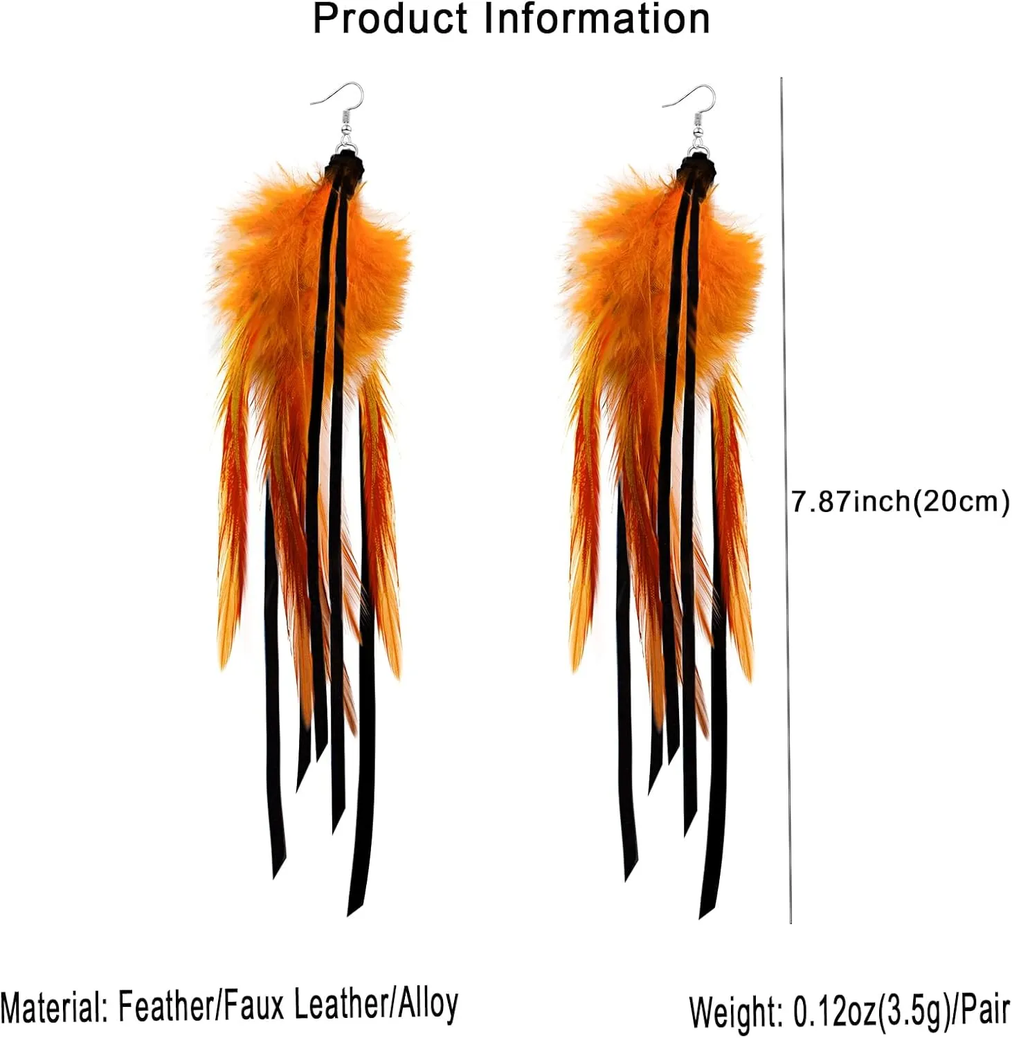 Boho Leather Feather Tassel Fringe Earrings for Women Handmade Cowgirl Earring Dangling Western Style Bohemian Ethnic Statement Long Earrings Jewelry Gifts