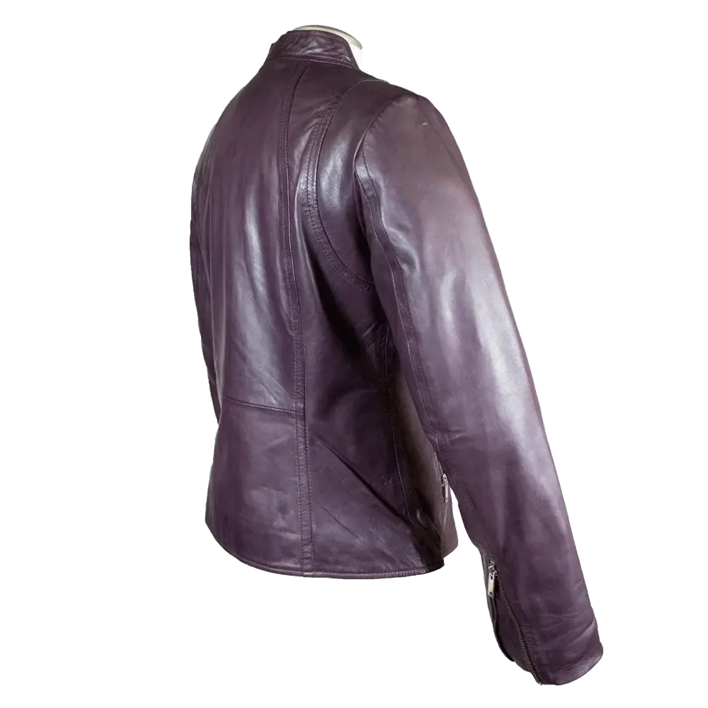 BOL Women's Zip Pocket Leather Jacket
