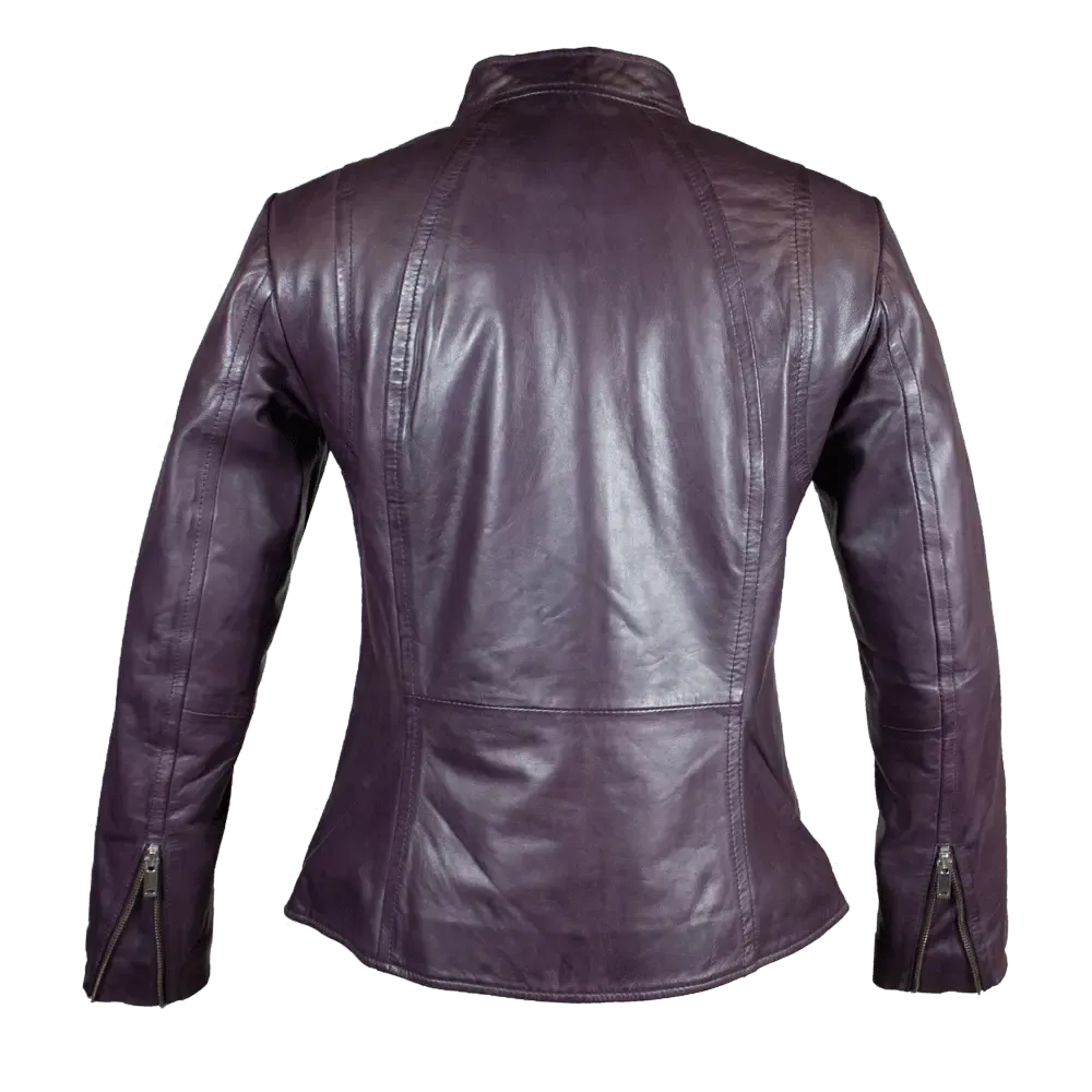 BOL Women's Zip Pocket Leather Jacket