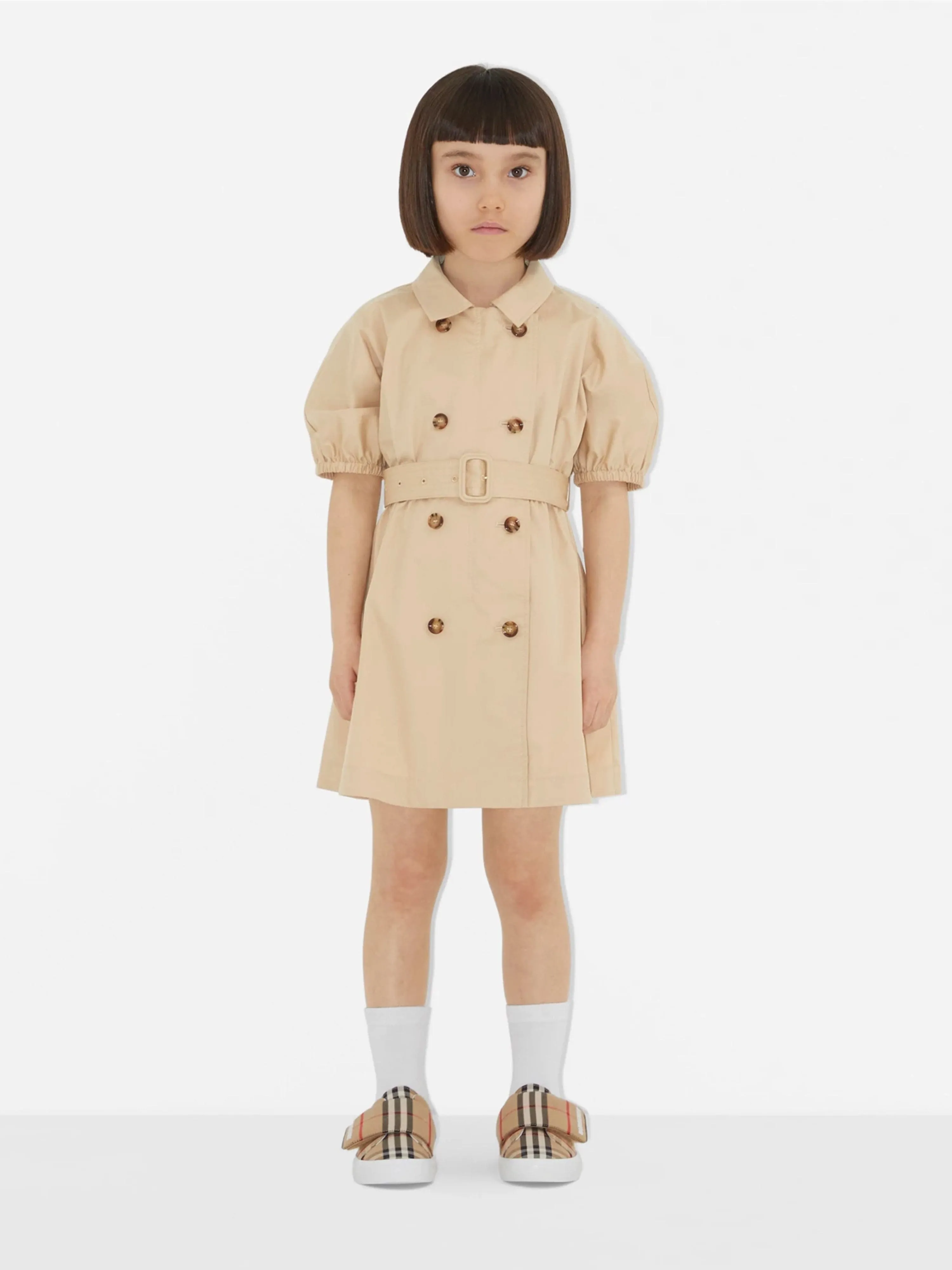 Burberry Girls Regina Dress in Soft Fawn