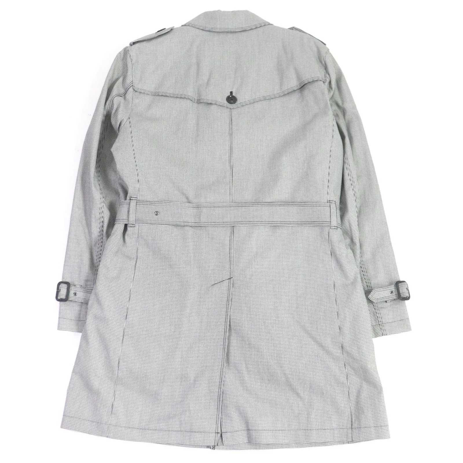 Burberry Houndstooth Trench Coat Gray XL
