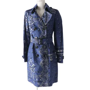Burberry Prorsum Silk Trench Coat, Navy, Size 36