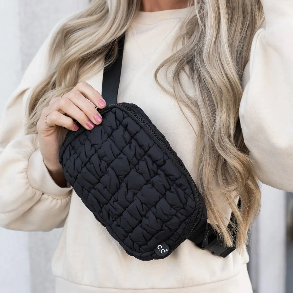CC Quilted Puffer Belt Bag Fanny Pack