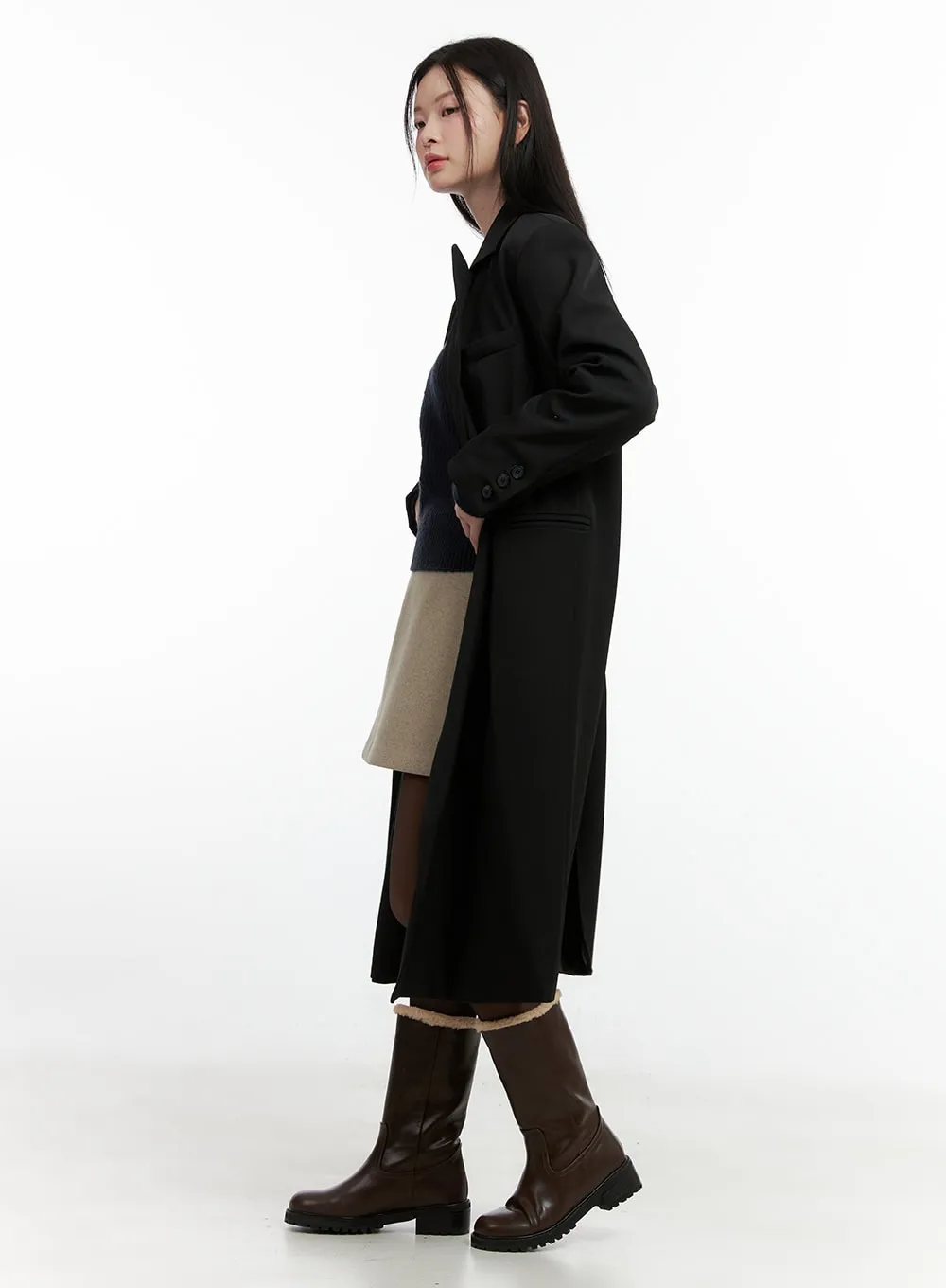 Chic Double-Breasted Coat ON408