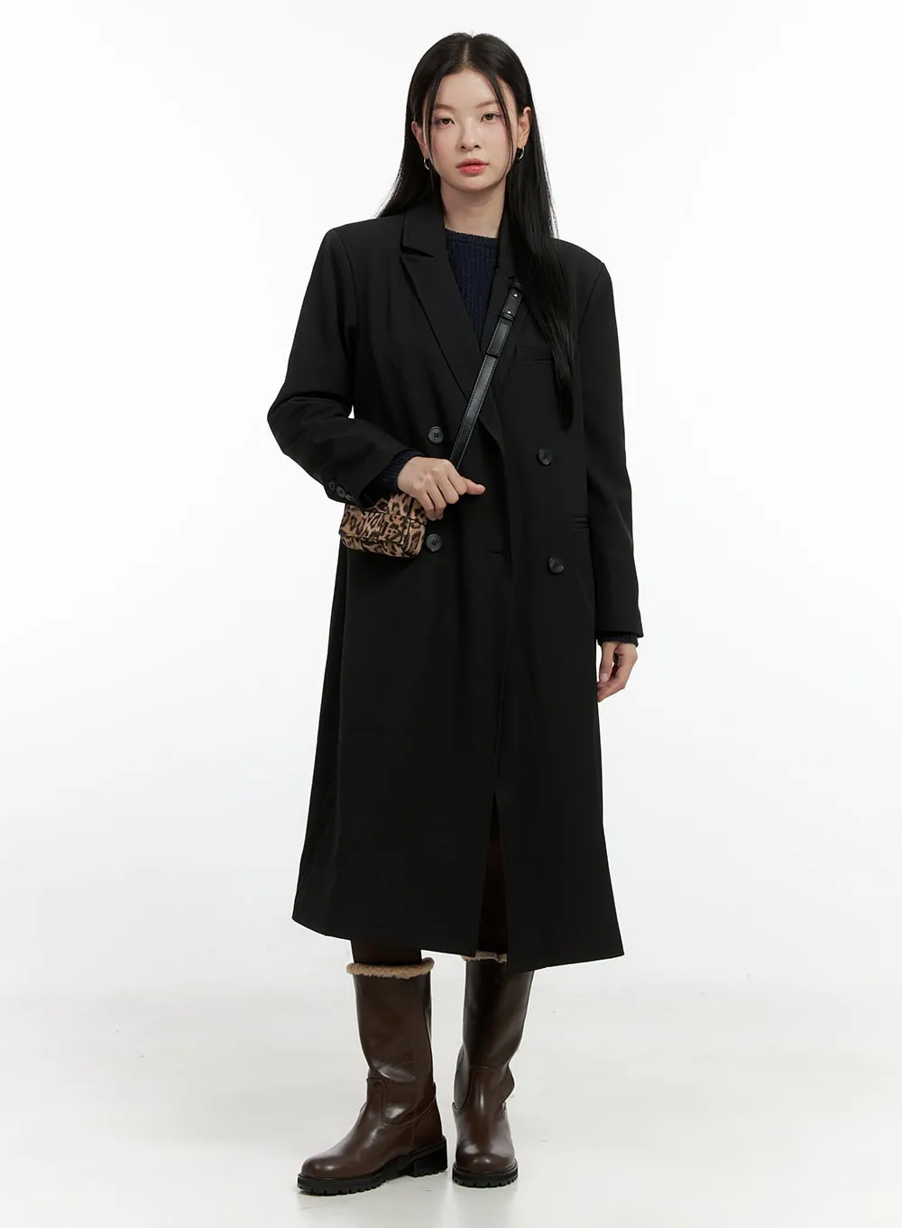 Chic Double-Breasted Coat ON408