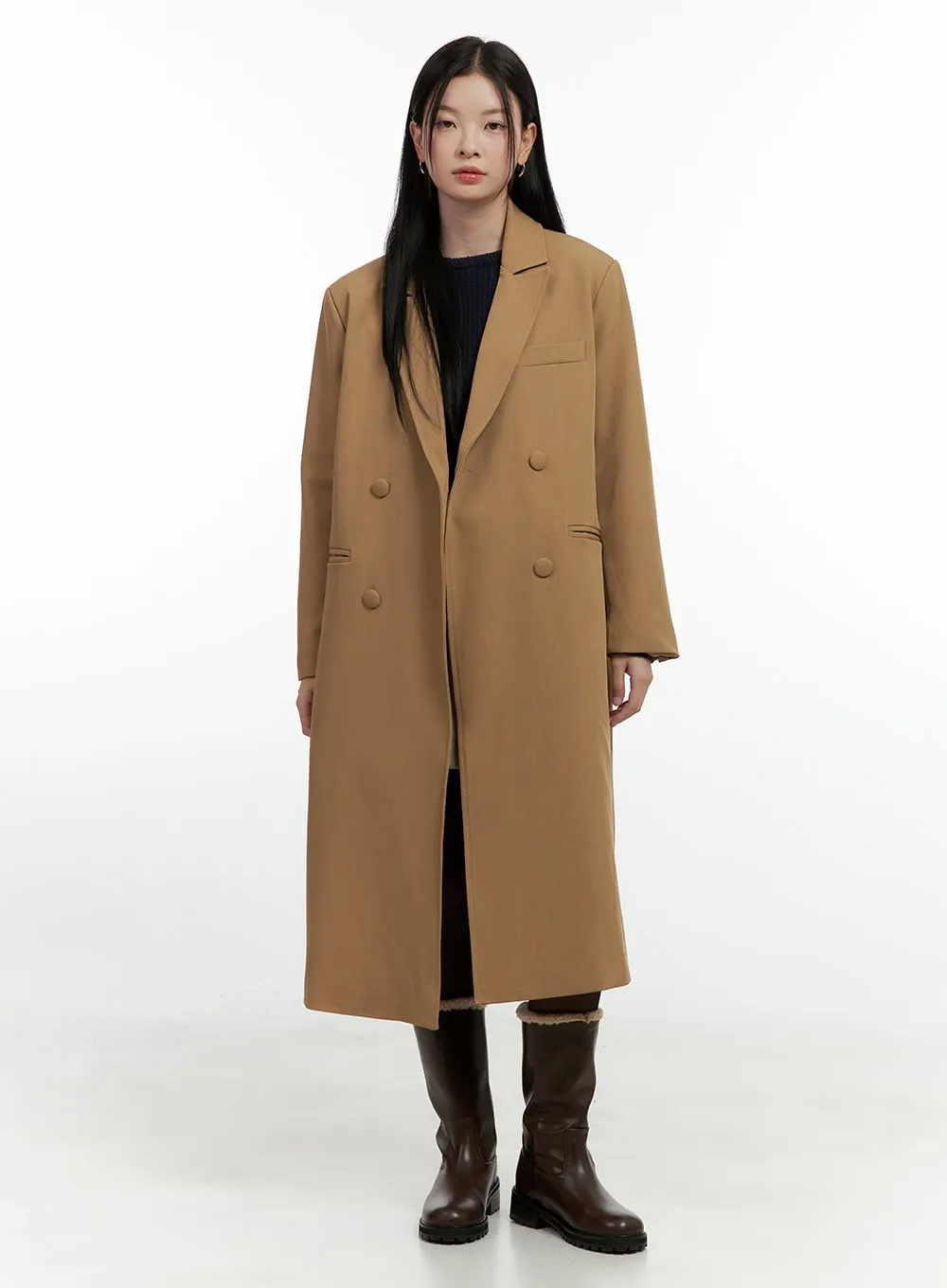 Chic Double-Breasted Coat ON408