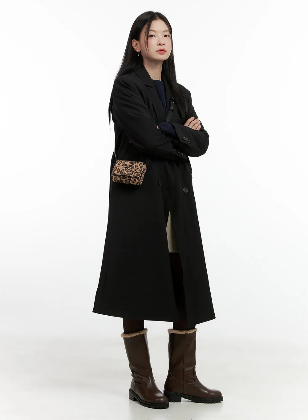 Chic Double-Breasted Coat ON408