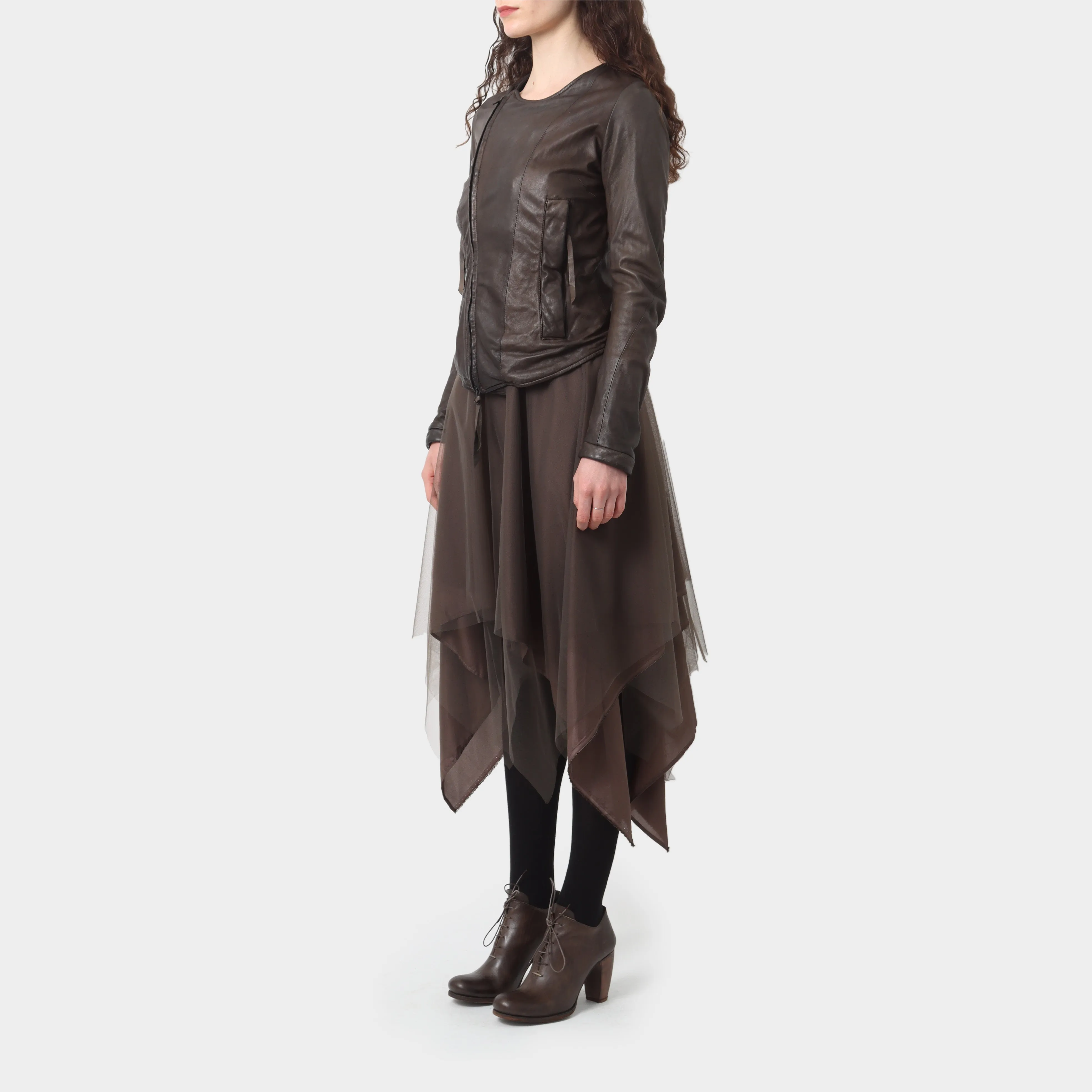 Christian Peau Silk Lined Lamb Leather Jacket