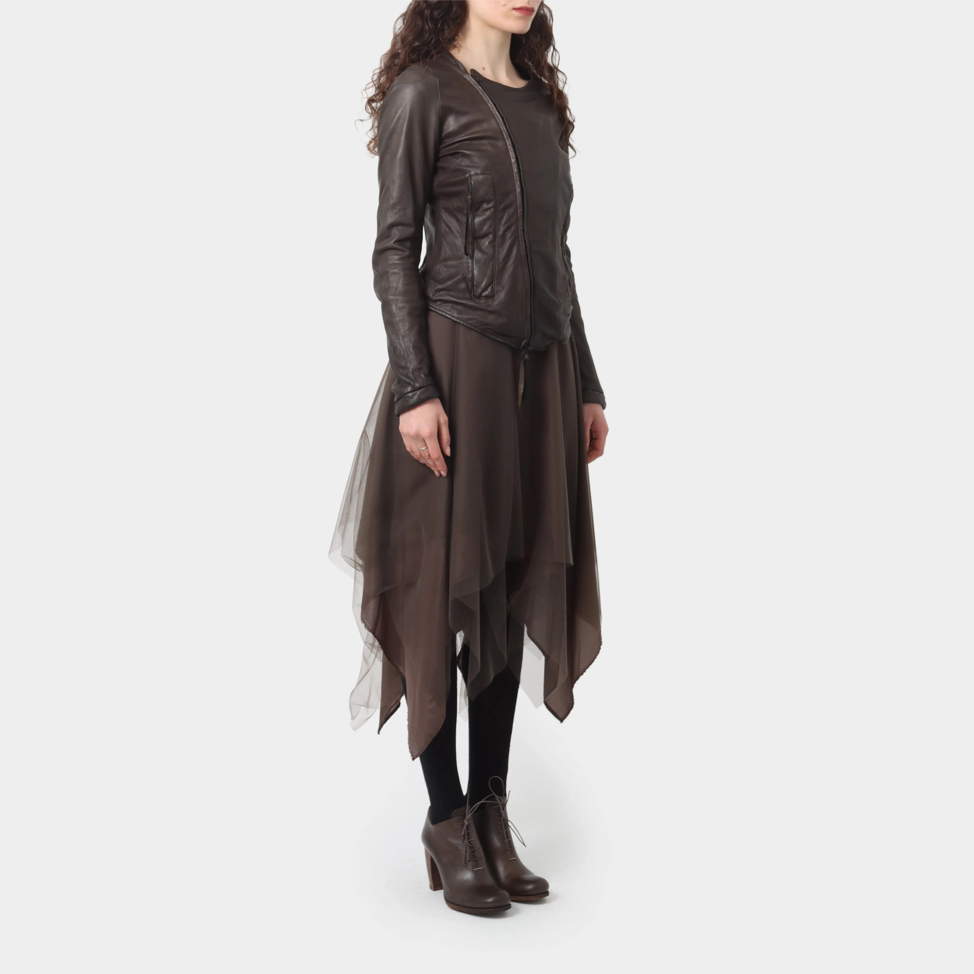Christian Peau Silk Lined Lamb Leather Jacket