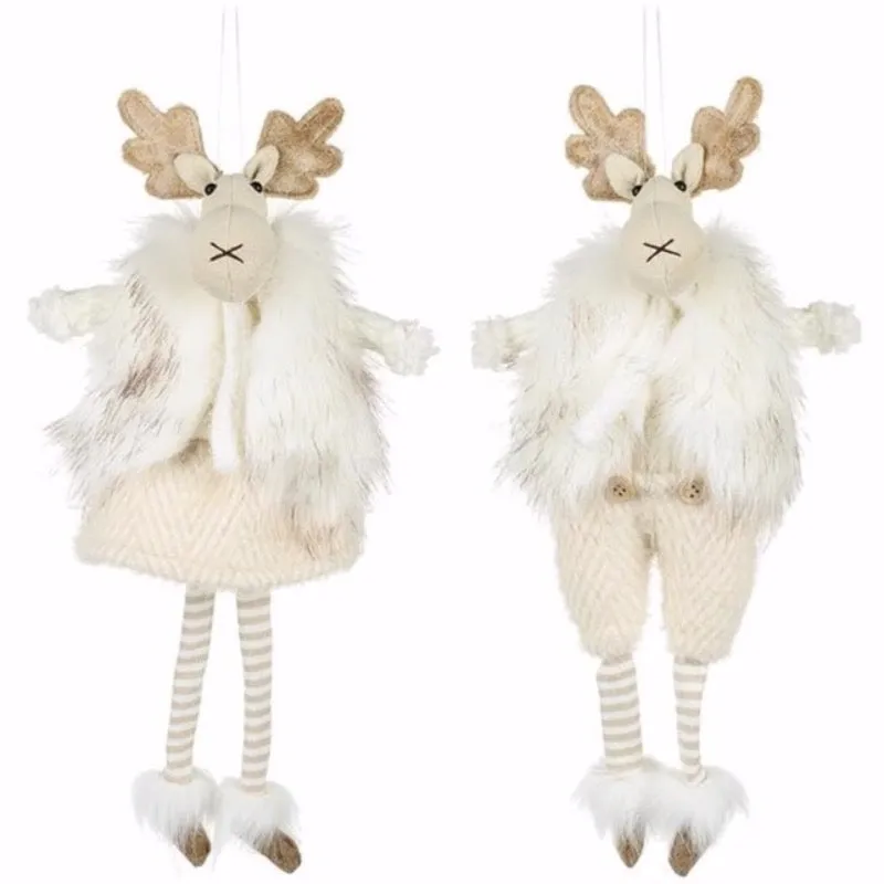 Christmas Boy and Girl Moose in Furry Jacket