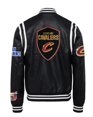 CLEVELAND CAVALIERS VEGAN LEATHER JACKET Black / White