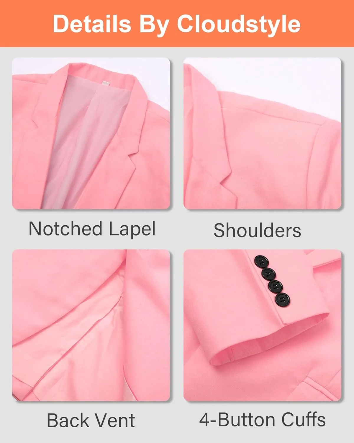 Cloudstyle Men's Suit Single-Breasted One Button Center Vent 2 Pieces Slim Fit Formal Suits