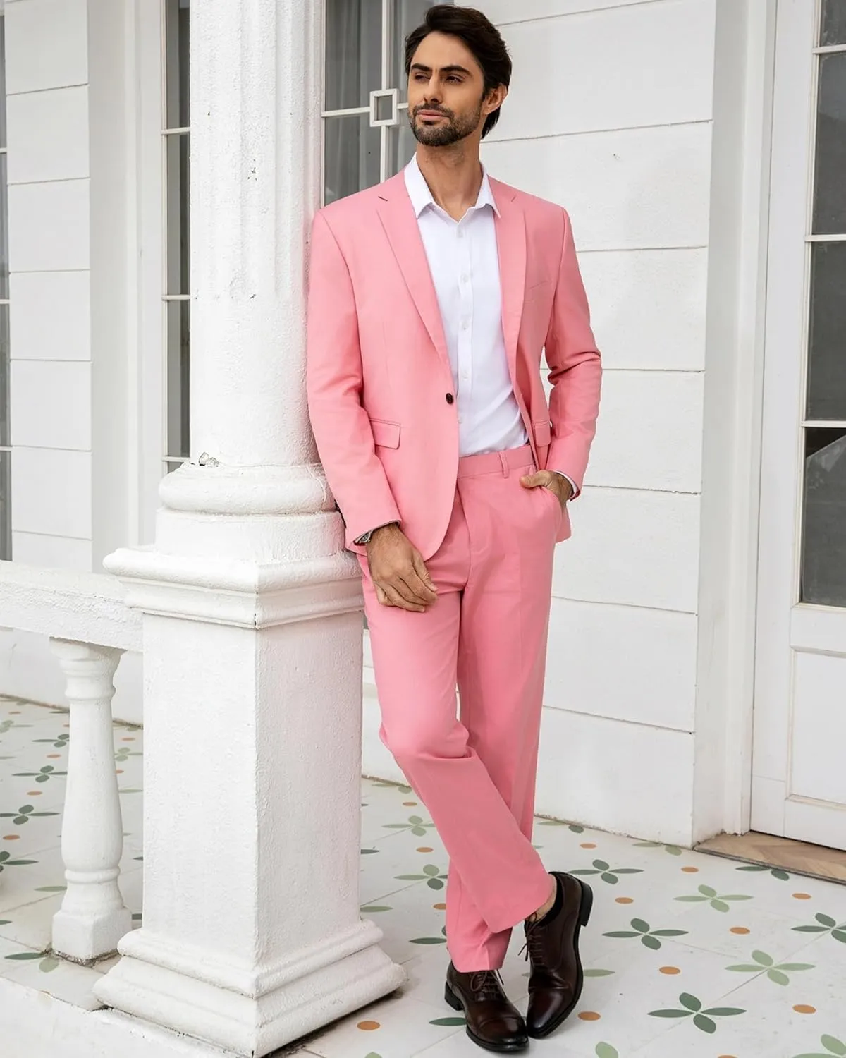 Cloudstyle Men's Suit Single-Breasted One Button Center Vent 2 Pieces Slim Fit Formal Suits