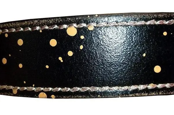 Distressed Paint Splash Leather Belt