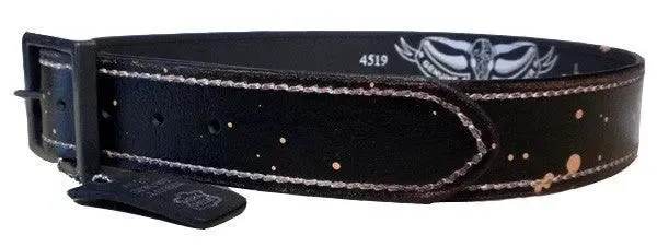 Distressed Paint Splash Leather Belt