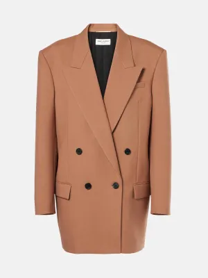 Double-breasted wool gabardine blazer