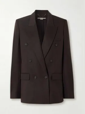 Doubled-breasted oversized wool blazer