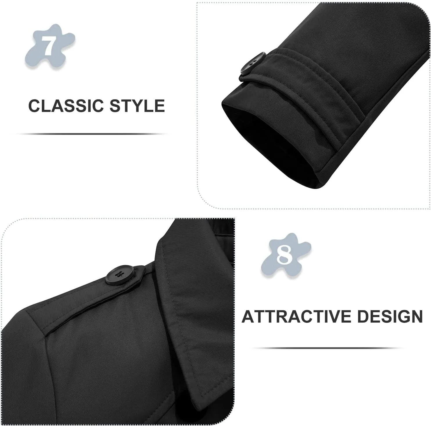 FARVALUE Women's Waterproof Trench Coat Double Breasted Windbreaker Classic Belted Lapel Overcoat with Removable Hood