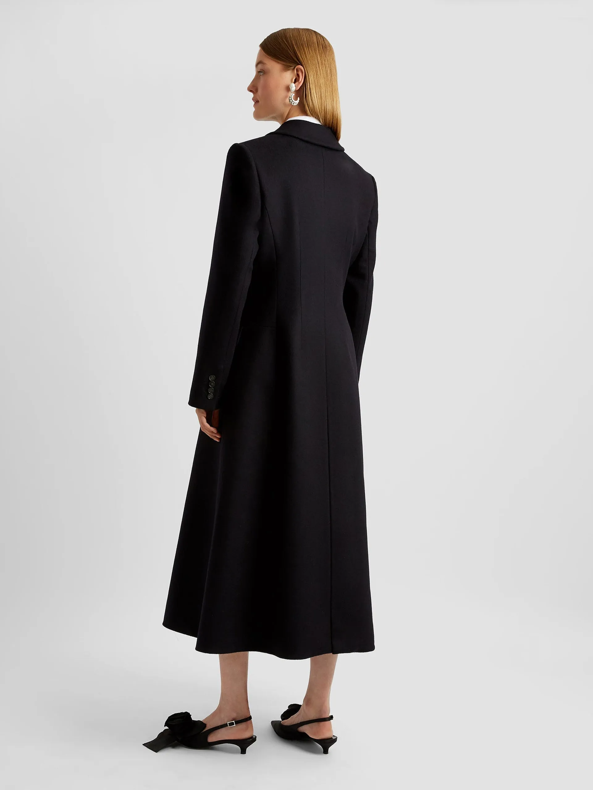 Fit and flare double breasted coat