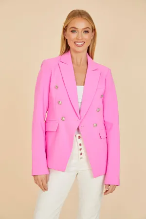 Fuchsia Pink Double Breasted Blazer