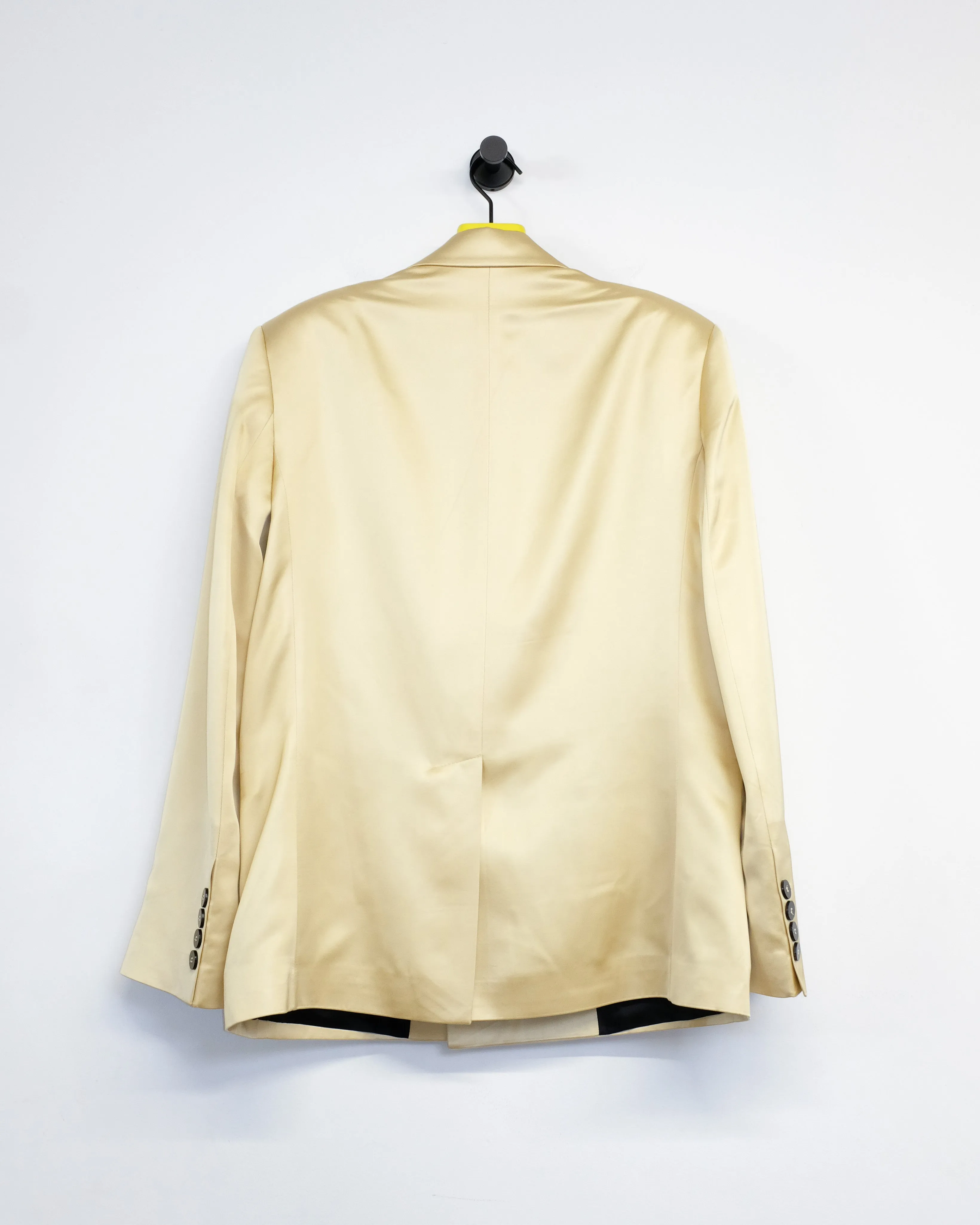Gold Viscose Six Button Double Breasted Blazer