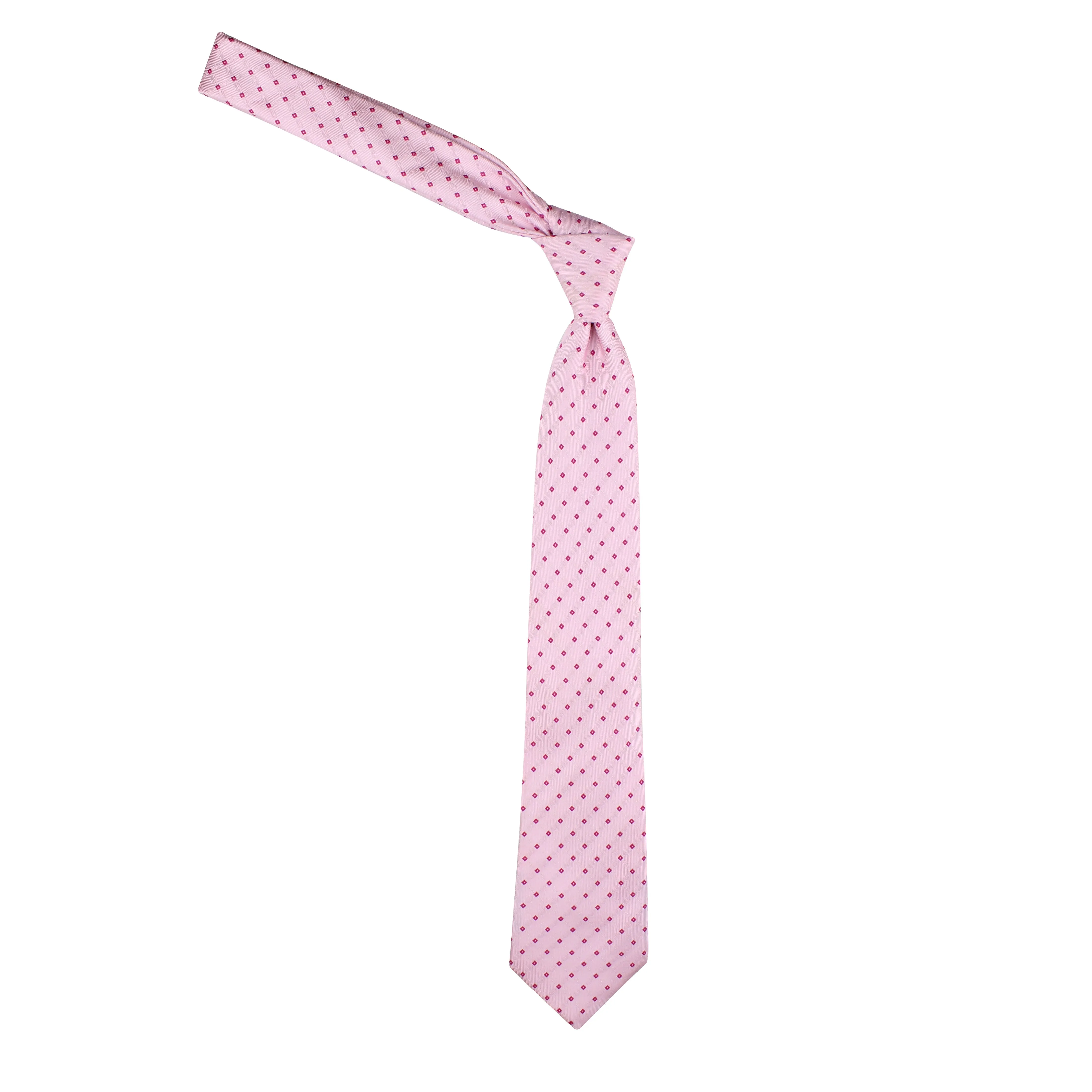 Kovove Elegant Pink Checkered Necktie and Pocket Square Gift Box