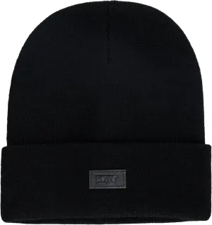 Levi's All Season Comfy Leather Logo Patch Cuffed Hero Beanie