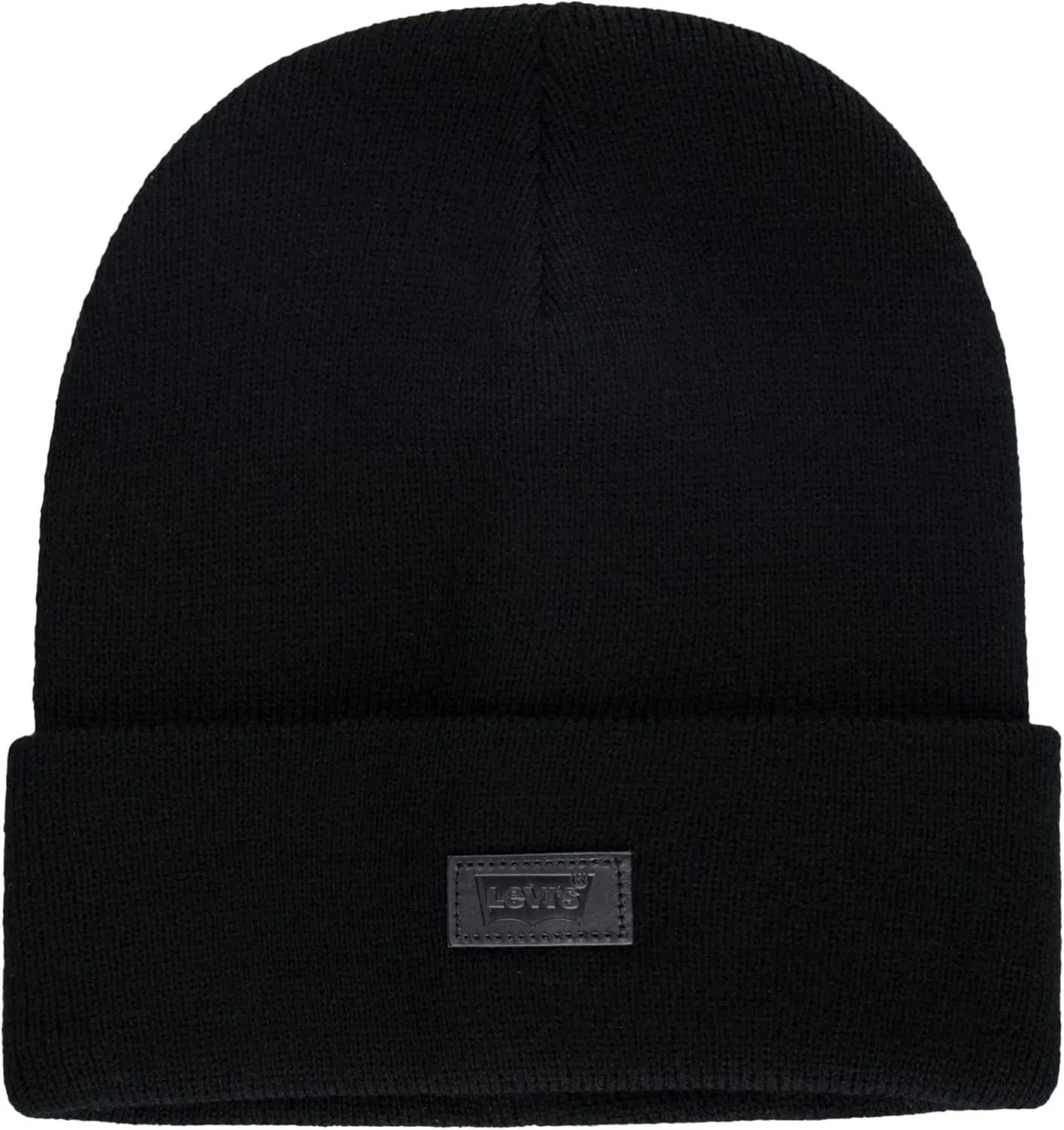 Levi's All Season Comfy Leather Logo Patch Cuffed Hero Beanie