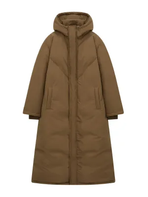 Long quilted down puffer jacket