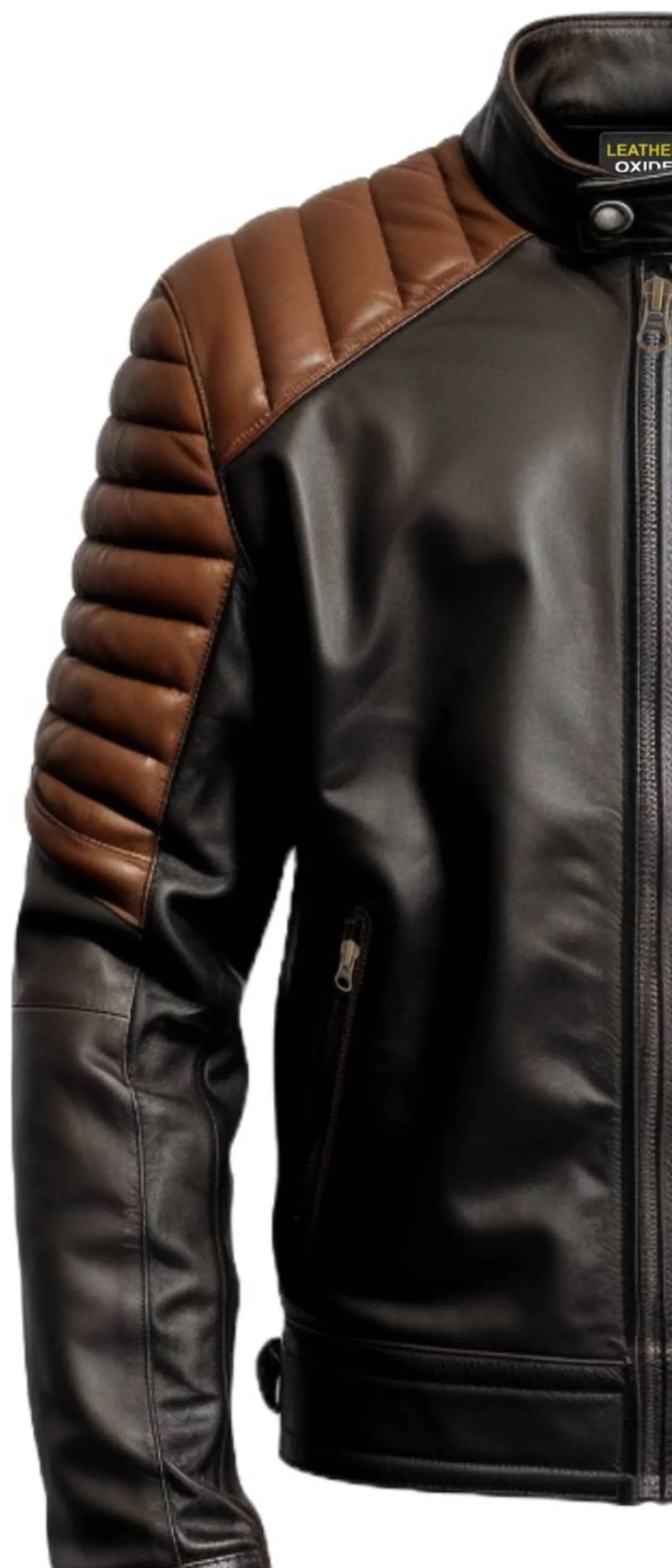 Men Black Brown Leather Jacket - Leather Jacket Black Brown