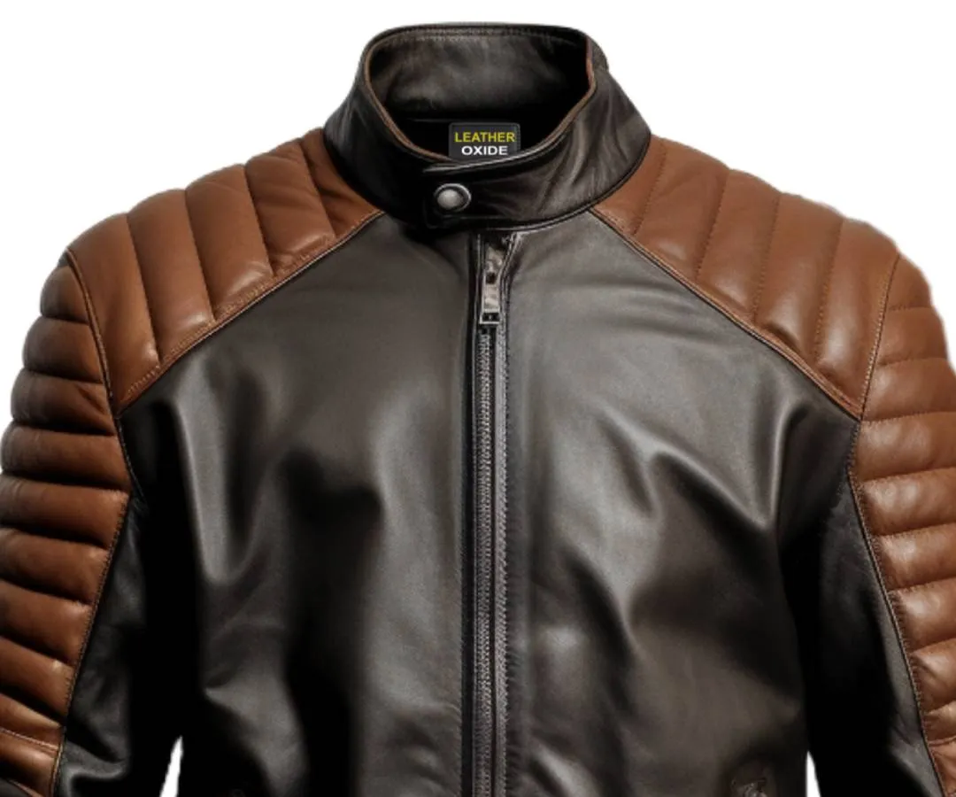Men Black Brown Leather Jacket - Leather Jacket Black Brown