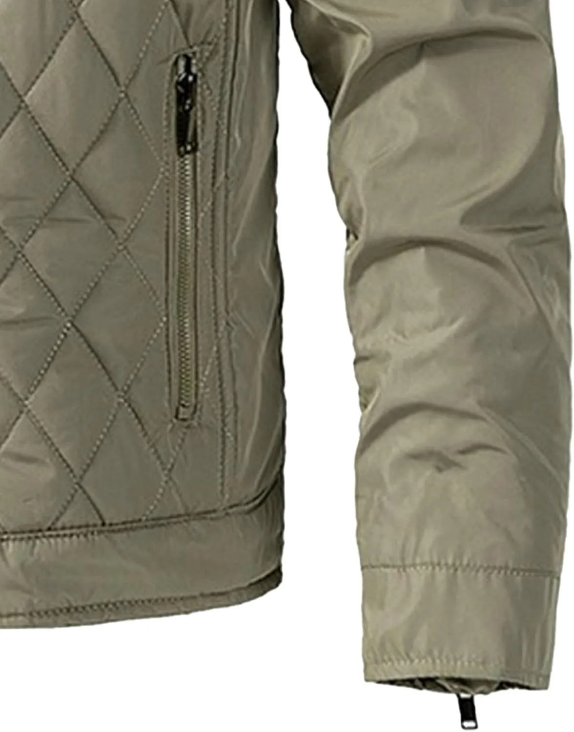 Mens Diamond Quilted Bomber Jacket Stand Collar Lightweight Varsity Jackets Winter Warm Padded Coats Outwear