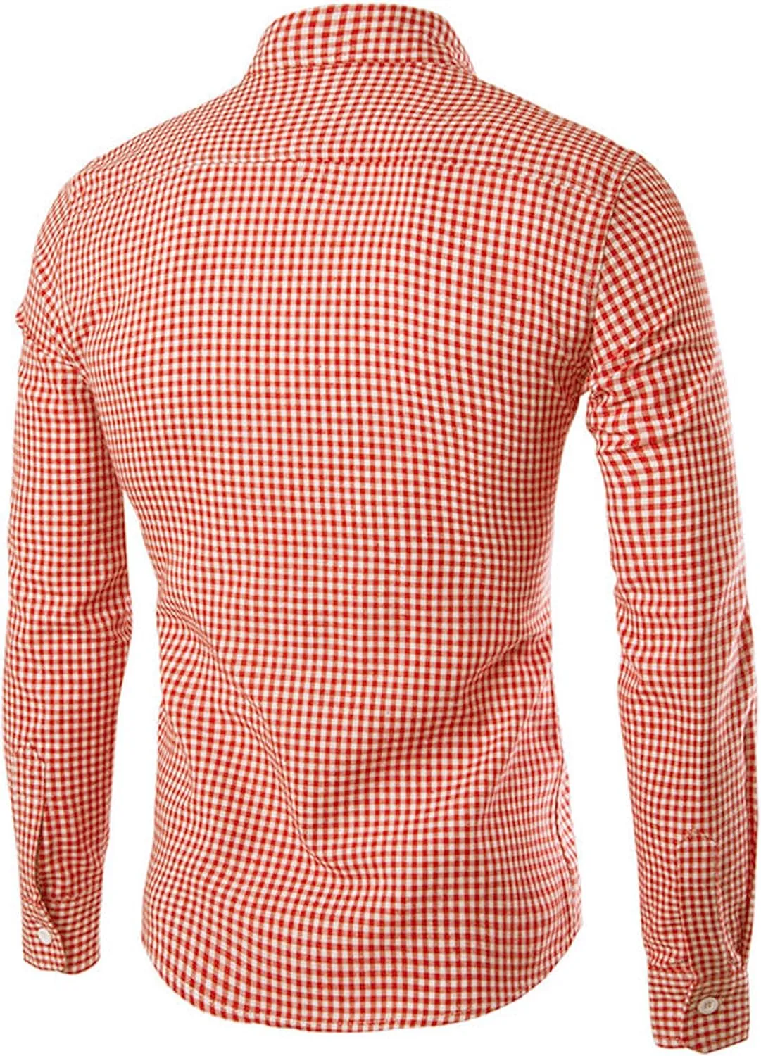 Men's Plaid Casual Slim Fit Long Sleeve Button Down Dress Shirts