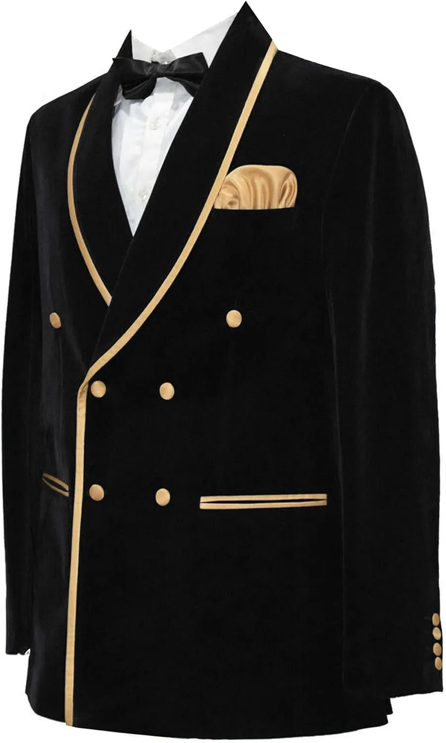 Men's Vintage Velvet Smoking Jacket Shawl Lapel Double Breasted Blazer Tuxedo for Wedding Prom Dinner