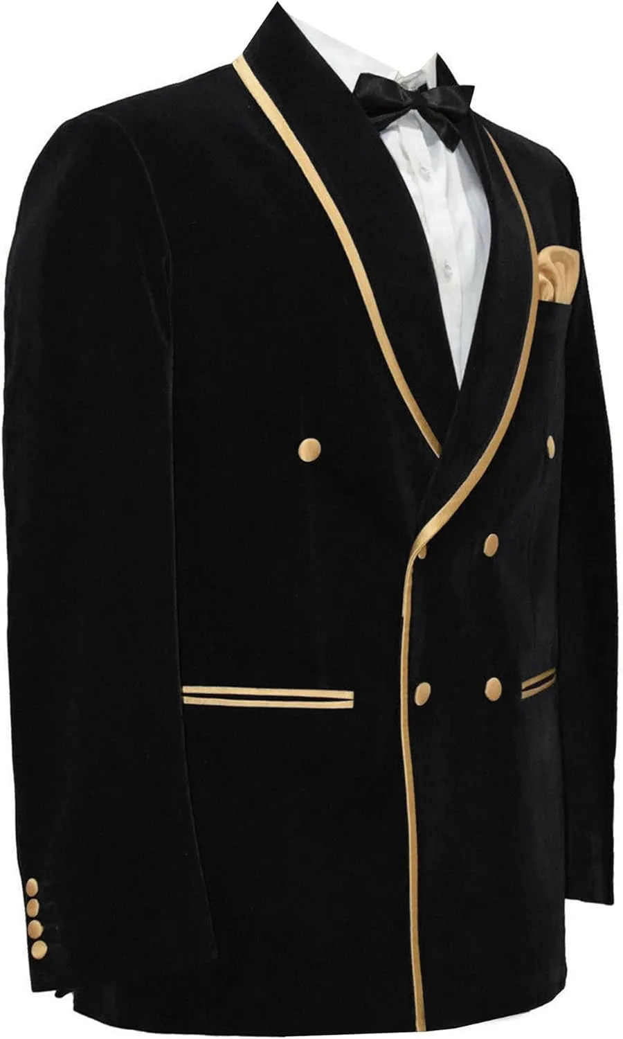 Men's Vintage Velvet Smoking Jacket Shawl Lapel Double Breasted Blazer Tuxedo for Wedding Prom Dinner
