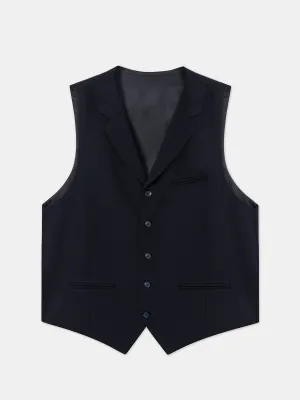 Navy Single Breasted Vest