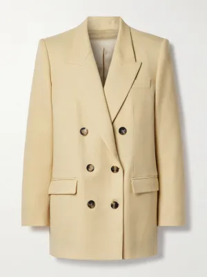 Nevimea double-breasted wool-twill blazer